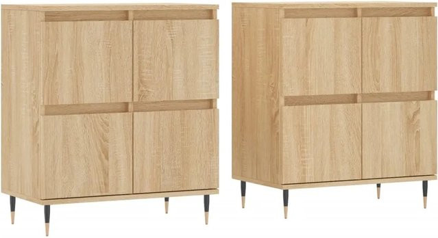 Set aus 2 vidaXL Sideboards in Sonoma Eiche aus Holzwerkstoff und Metall, B/H/T: 120 x 70 x 35 cm - Bild 1