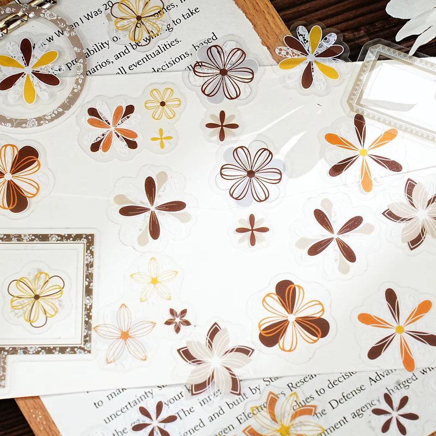 Etori Life Caramel Floral Stickers, Blumensticker, 15-teiliges Set, multicolour - Bild 2