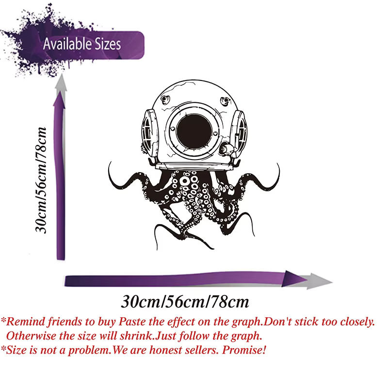 Duruibom Wandtattoo Oktopus Tentakel in Braun und Schwarz für Kinderzimmer und Badezimmer - Bild 3