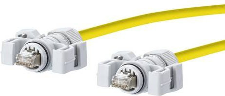 Metz Connect E-DAT Industry Patchkabel V6 Cat6 Ethernet LAN, IP67, Länge: 20 m, gelb/grau - Bild 1