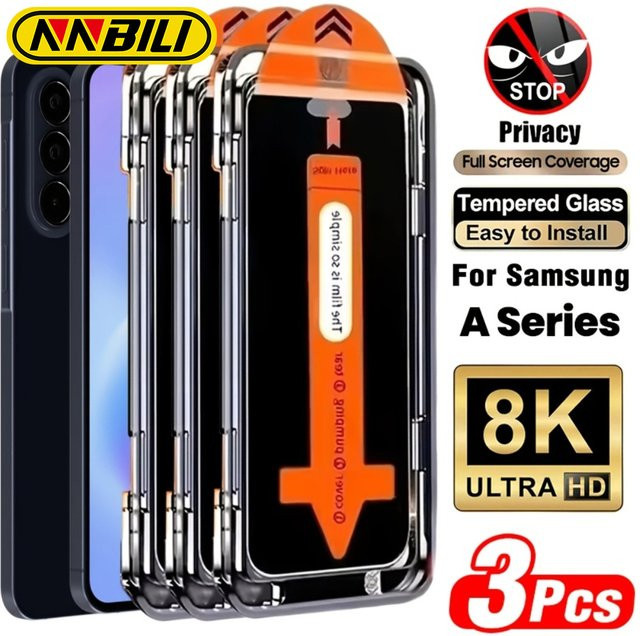 NNBILI 3er-Pack Sichtschutz Displayschutzfolie aus gehärtetem Glas für Samsung Galaxy S26 S25 S24 S23 S22 S21 Ultra und S24 Plus, transparent - Bild 1