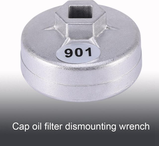 Meterk Ölfilterkappenentferner mit 14 Nuten für die Autoreparatur, Grau/Silber, Durchmesser: 65 mm, 13 mm - Bild 1
