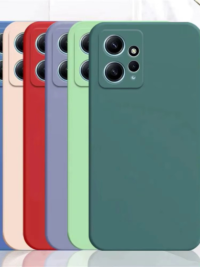 Caqas Flüssige Silikonhülle für Xiaomi Redmi Note 12 4G in Grün mit Kameraschutz und matter Oberfläche - Bild 3
