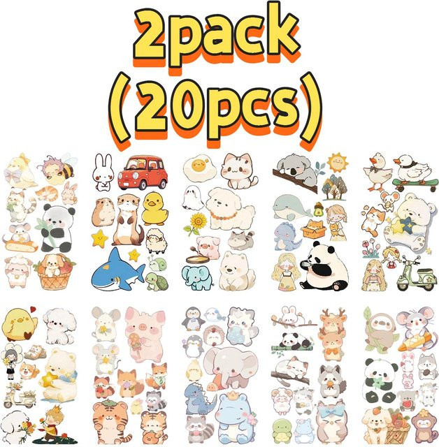 Binchi Outdoor Product Cartoon Niedliche Tier Tattoo Aufkleber, 10 Stück - Bild 1