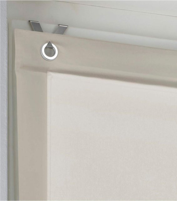 Raffrollo Heine Home in Beige aus 100% Baumwolle, blickdicht, B: 140 cm, H: 45 cm - Bild 1