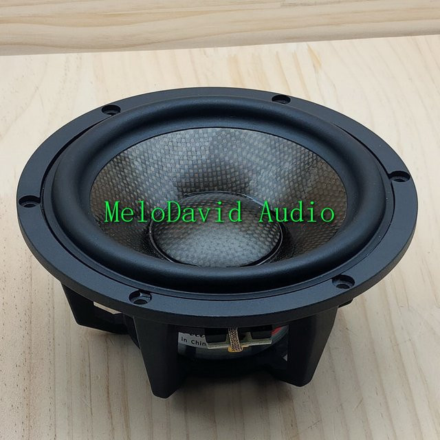 MeloDavid MW165Neo 6,5 Zoll Mitteltöner mit Kohlefaser-Sprühdämpfung und passivem Bass-Woofer, 2 Stück, Schwarz - Bild 1