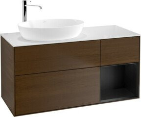 V&B Waschtischunterschrank Finion in Weiß mit blauem Regal, Breite: 120 cm, Tiefe: 50,1 cm, Höhe: 50,1 cm - Bild 1