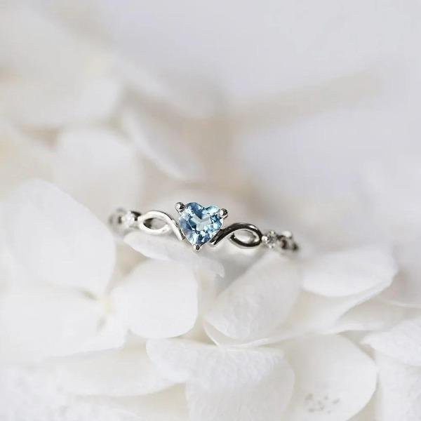 Huitan Neuer Ring, Herz, Zirkonia, Kupfer, Schwarz, Damen - Bild 1