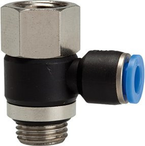 Riegler L-Steckverschraubung Blaue Serie drehbar, G3/8 i./a., max. 15 mm, Durchmesser: 8 mm, Messing - Bild 1