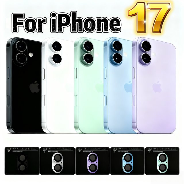 Apple iPhone 17 Kamera-Objektivschutz aus mattem Rüstungsmetall in Silber - Bild 1