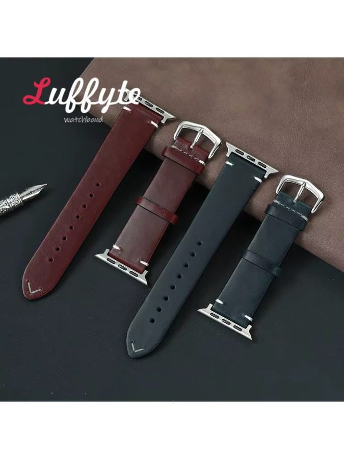 luffyte Uhrenarmband Leder, Vintage, Unisex - Bild 2