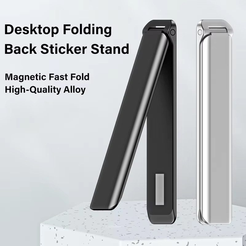 Magnetischer Desktop-Handyhalter aus Legierung in Silber, faltbarer Telefonständer mit starkem Magnet für Samsung und Huawei - Bild 4