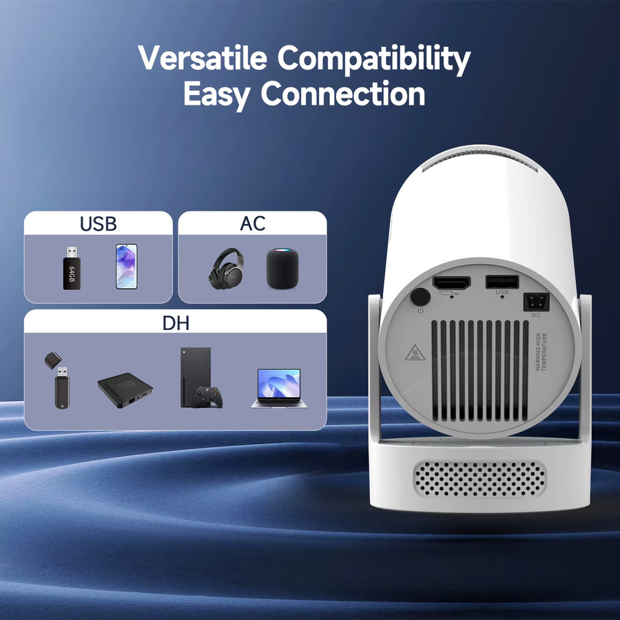 Magcubic HY300Pro+ Sprachgesteuerter Projektor mit 8K Unterstützung, Android 14, 8000 Lumen, WLAN6 und Bluetooth 5.4, Tragbarer Kino-Projektor für Outdoor mit Airmouse - Bild 6