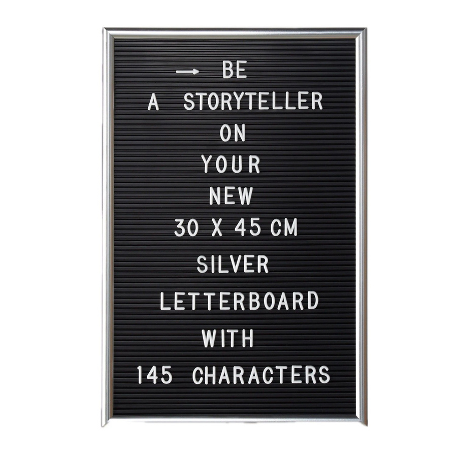 Relaxdays Letterboard aus Kunststoff und MDF in Silber, B: 45 cm, T: 30 cm, H: 2 cm - Bild 2