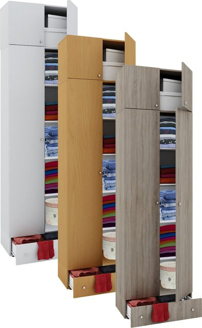 VCM Mehrzweckschrank Vandol I aus Holzwerkstoff in Weiß, B/T/H: 70 x 40 x 238 cm - Bild 1