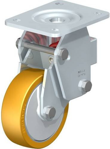 Blickle BHF-ALTH 125K-3-FA Bockrolle gefedert in Silber, Rad-Durchmesser: 125 mm, Tragfähigkeit: 350 kg - Bild 1