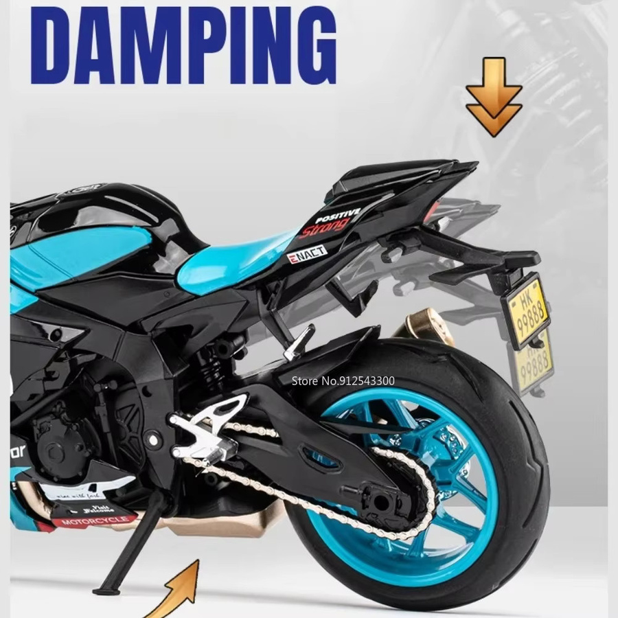 Caipo Yamaha R1M Motorrad Modell, 1:12, Metall, Blau - Bild 4