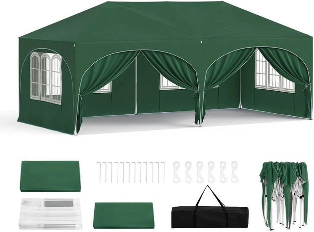 WOLTU Pavillon Grün mit UV-Schutz und Wasserabweisendem 210D Oxford-Gewebe B/T: 300 x 300 cm - Bild 1