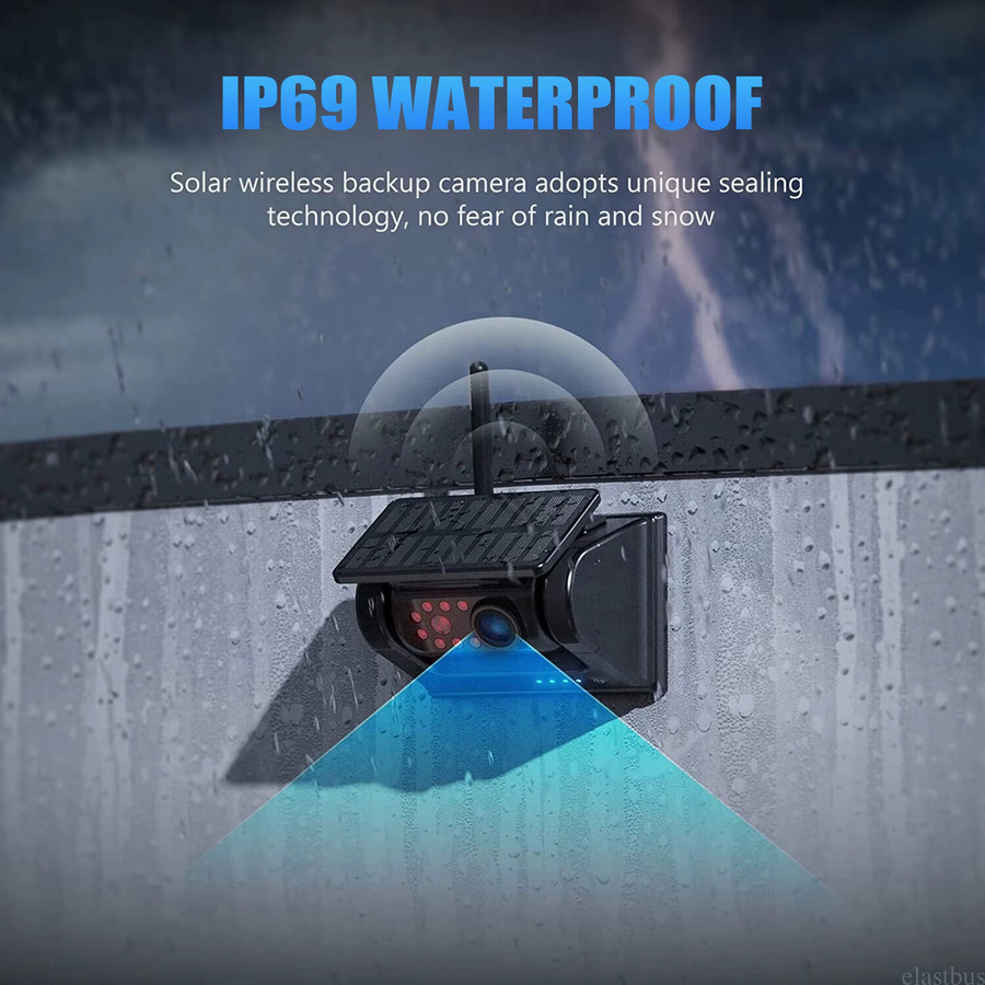 ESSGOO Solar Kabellose Auto-Rückfahrkamera in Full HD mit Sprachsteuerung und Wasserdichtigkeit, Schwarz - Bild 4