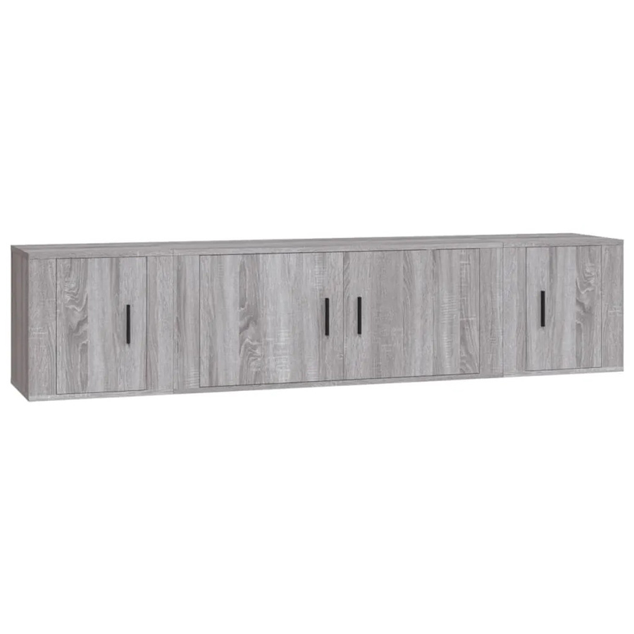 vidaXL 3-teiliges TV-Schrank-Set in Grau Sonoma Holzoptik für dein Wohnzimmer - Bild 2