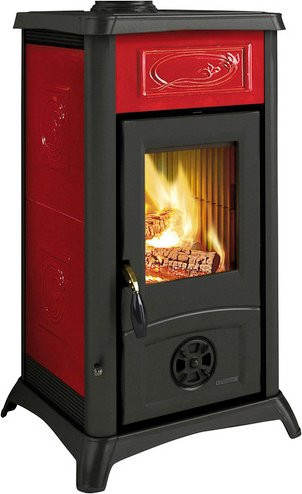 Firefix Kaminofen Gemma in Bordeauxrot mit 6 kW Leistung und Energieeffizienzklasse A+ - Bild 3