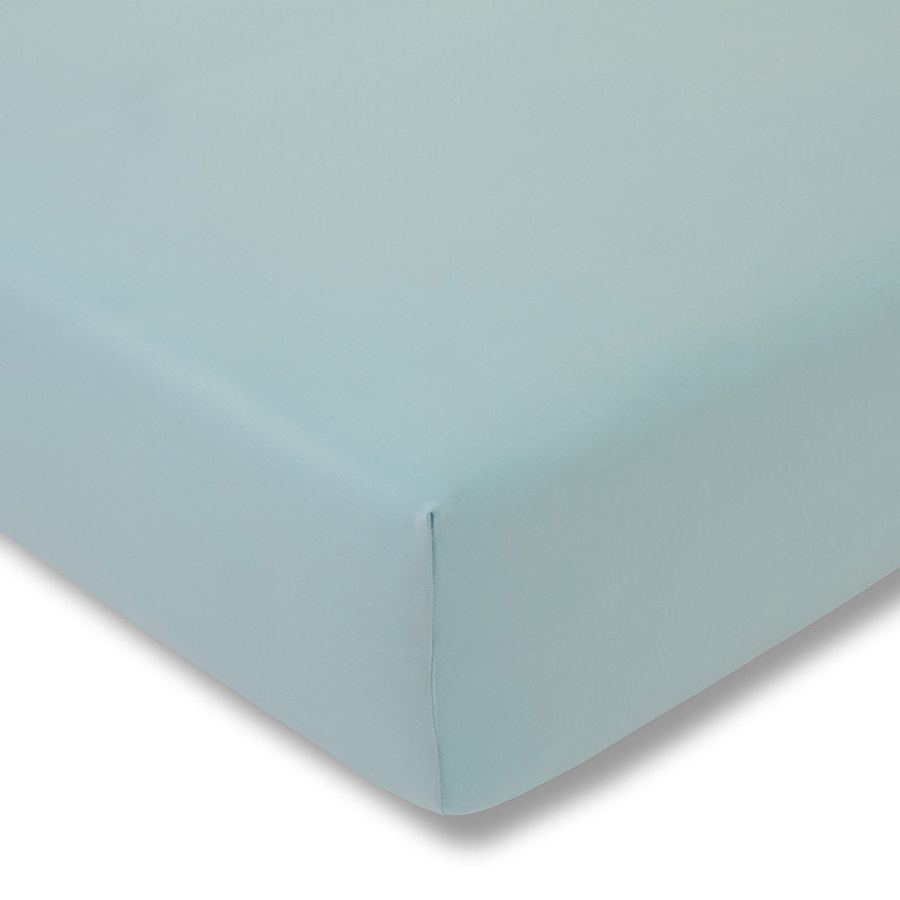 Estella Spannbetttuch aus Zwirnjersey in Blau, B/T: 100 x 200 cm - Bild 1