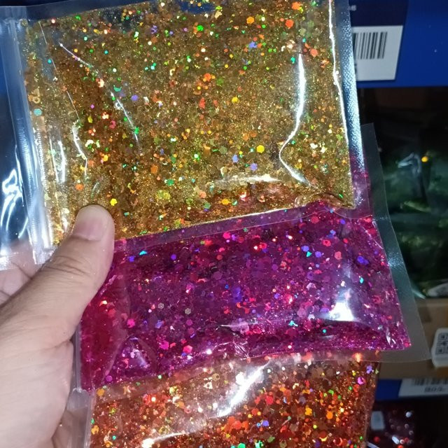 HotPress Nagel-Pailletten, holografisch, sechseckig, 100 g - Bild 1