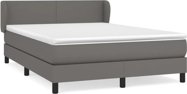 vidaXL Boxspringbett Hybrid mit Matratze und Taschenfederkern, Grau, B/T/H: 140 x 200 x 78 cm - Bild 1