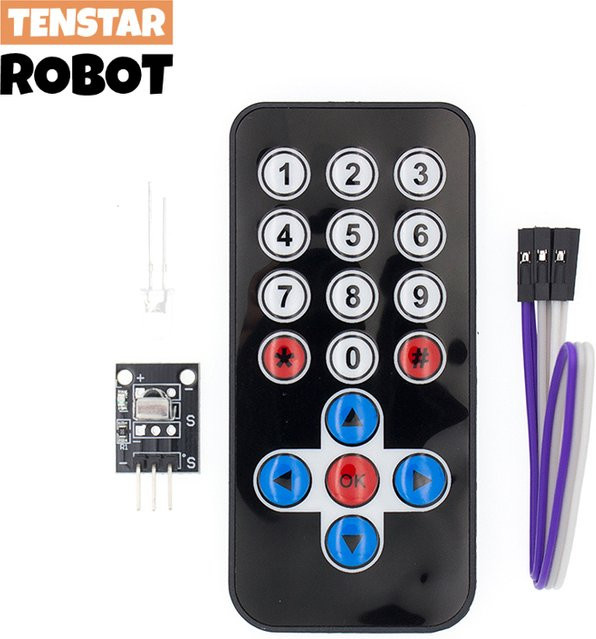 TENSTAR ROBOT Infrarot IR Wireless Fernbedienung Modul DIY Kit HX1838 für Raspberry Pi in Schwarz - Bild 1