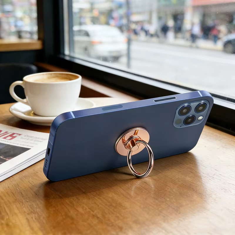 WSSHE Ultradünner Metallring für Handyhalter aus Edelstahl in Silber mit 360-Grad-Drehung als Aufkleber für deine Smartphone-Hülle - Bild 2