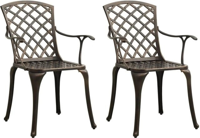 Furnicato Gartenstuhl Set aus Aluminiumguss in Bronze, B/T/H: 61 x 60 x 93 cm - Bild 1