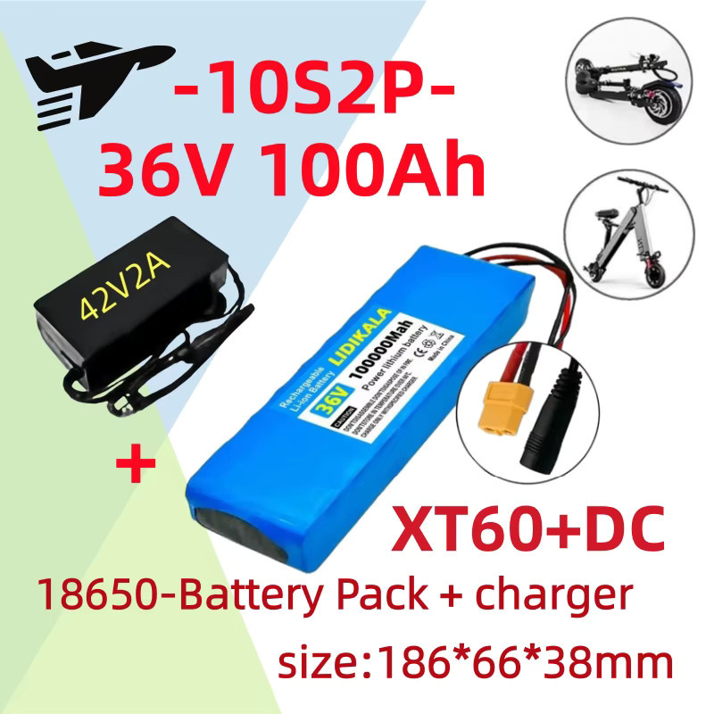 Ddadache Lithium-Ionen-Batterie 36V 10S2P 100Ah Blau mit BMS und Ladegerät für Elektro-Skateboards - Bild 3