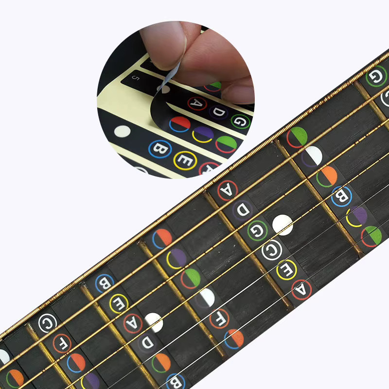 Marbit Gitarre Griffbrett Noten Aufkleber Etiketten in Blau und Multicolour - Bild 2