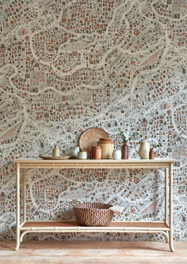 Lewis & Wood Tapete Utopia Satsuma Soot in Multicolour mit botanischem und abstraktem Design - Bild 1