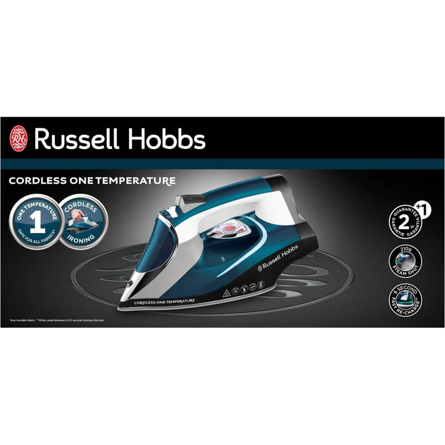Russell Hobbs Cordless One Temperature Dampfbügeleisen in Blau mit Anti-Calc und Auto-Shutoff, B/T/H: 11 x 11 x 36 cm - Bild 2