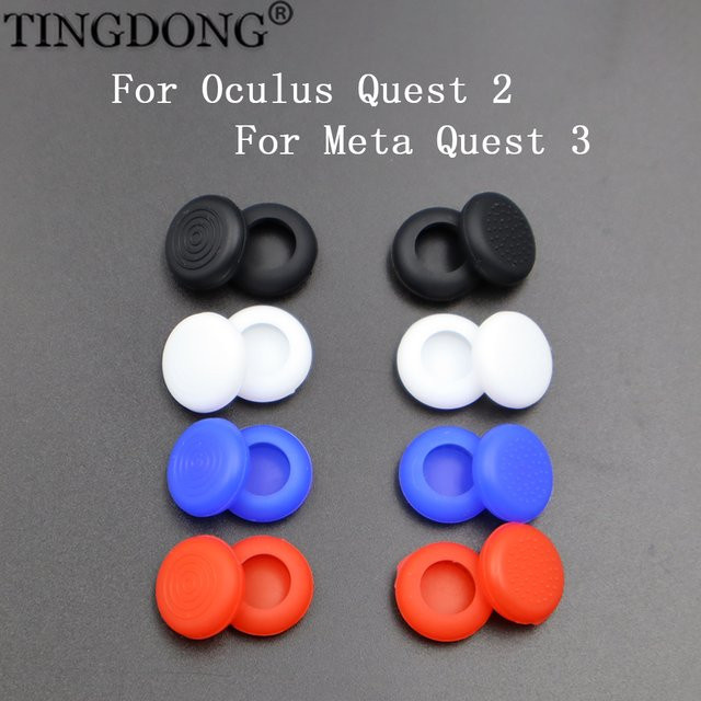 TingDong 2 Stück Silikon Soft-Stick-Griff-Schutzkappen für Meta Quest 3 und Oculus Quest 2, Joystick-Abdeckung für Controller - Bild 1