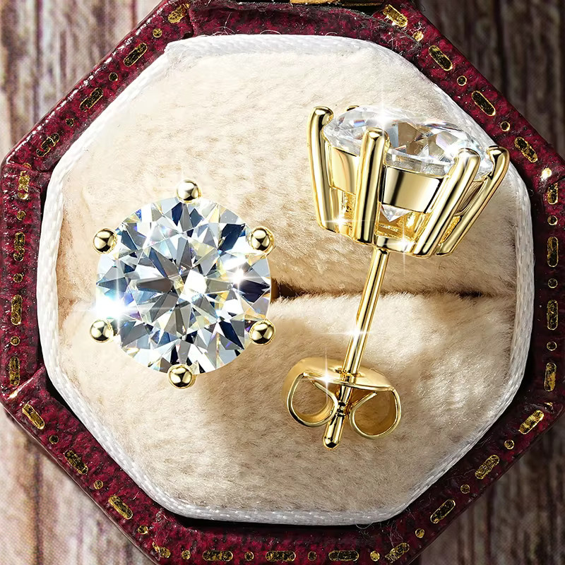 Lnngy Moissanit-Ohrstecker, 14 Karat Gold gefüllt, Diamant, Damen und Mädchen - Bild 6