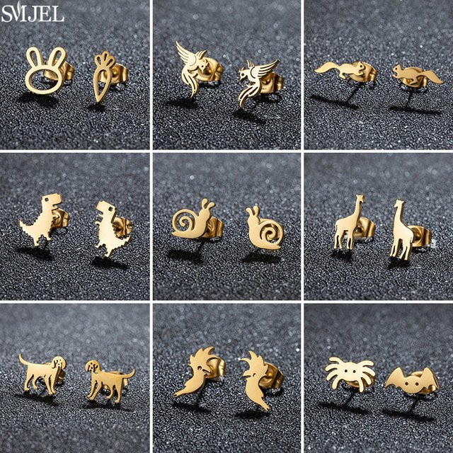 Ohrstecker Phoenix, Edelstahl, Gold, Kinder - Bild 1