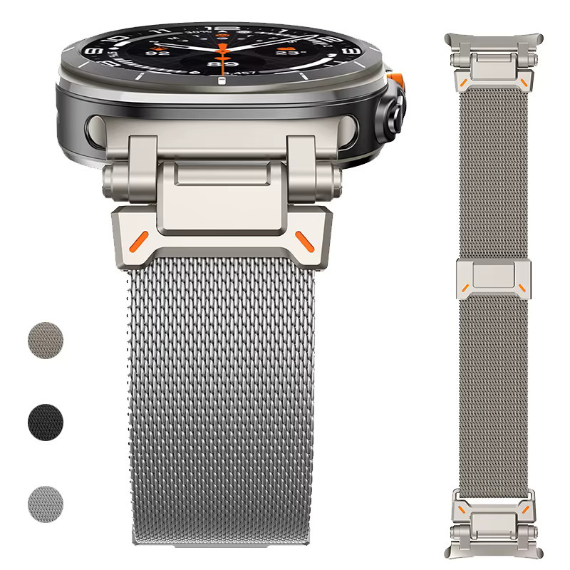 OAKCHARM Uhrenarmband Milanese, Edelstahl, Silber, Unisex, 47 mm - Bild 3
