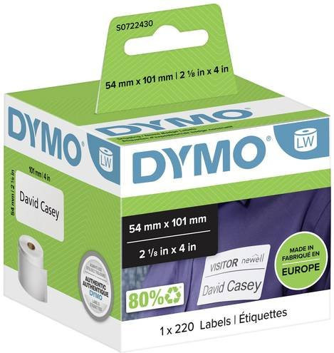DYMO LabelWriter Versandetiketten aus Papier, Weiß, B: 101 mm, H: 54 mm, 220 Stück, permanent haftend - Bild 1