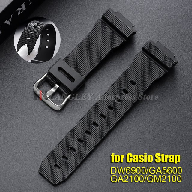 Uhrenarmband Silikon, 16 mm, Schwarz, Herren - Bild 1