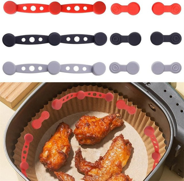 Junerain Magnetische Silikon Schnalle für Air Fryer zur Fixierung von Backpapier in Grau - Bild 1