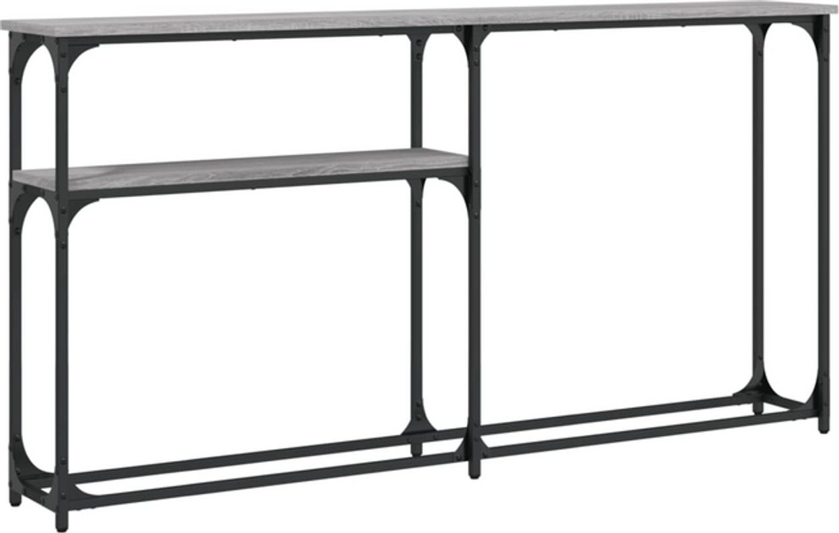 vidaxl Konsolentisch im Industrial Design aus Holz und Metall, Grau, B/T/H: 145 x 22,5 x 75 cm - Bild 1