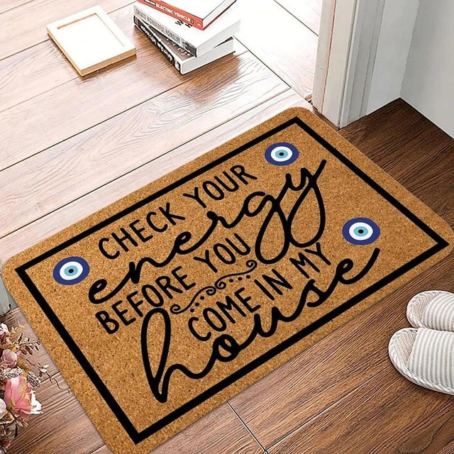Lodestar Rutschfeste Fußmatte mit Spruch, Braun, B/T: 80 x 50 cm, Höhe: 1 cm - Bild 1