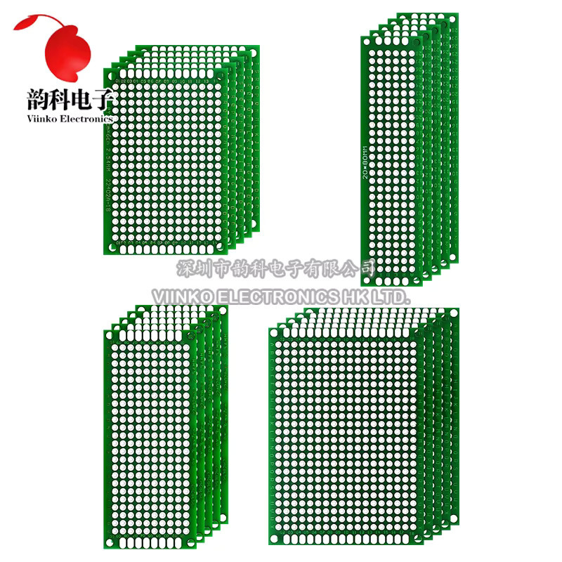 20 Stück doppelseitiges PCB-Kit Prototypplatten Set in Grün mit den Größen 2x8, 3x7, 4x6 und 5x7 Universal Stripboard für Schaltungen - Bild 2