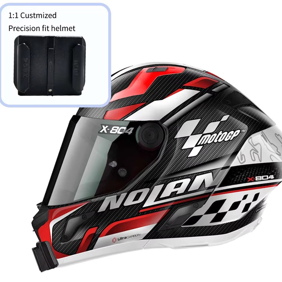 TUYU Helm-Kinnhalterung für Nolan X-804 RS, kompatibel mit GoPro Hero 13 12 11, Insta360 Ace Pro2, DJI Action 6 5Pro 4 Nano, Farbe: Schwarz - Bild 4