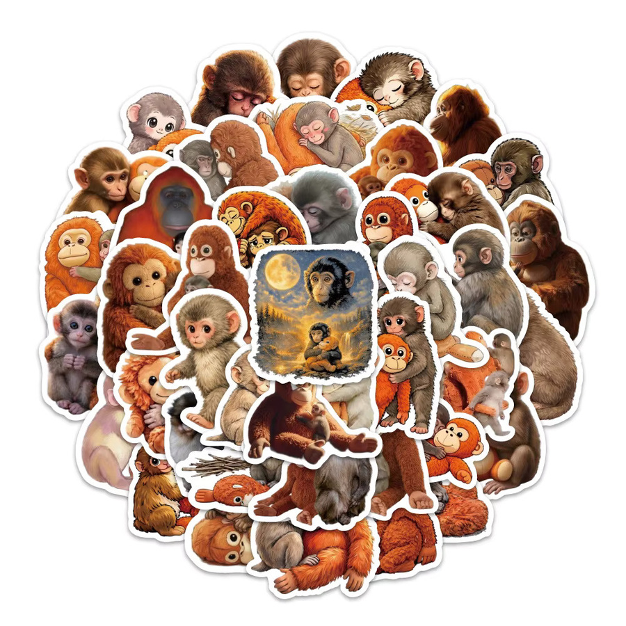 Punch The Monkey Aufkleber, Cartoon, 60-teiliges Set, multicolour - Bild 3