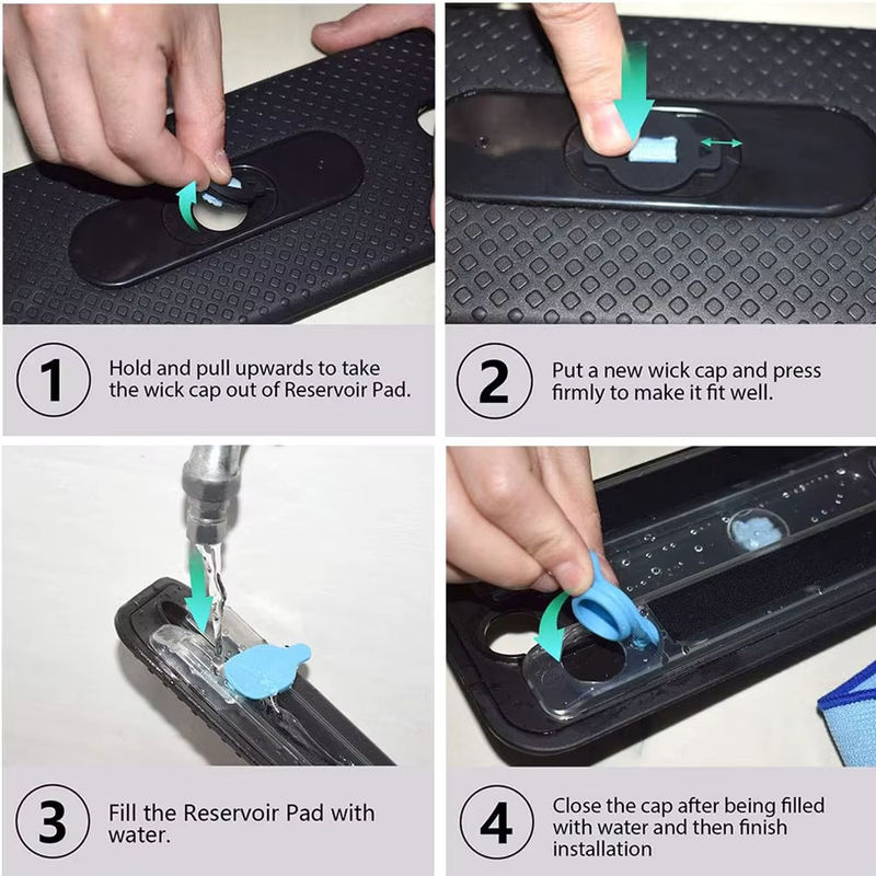 Ersatz Rad-Reifen-Wischmopp-Tuch mit Wasserkappe in Blau für iRobot Braava 320, 380, 381, 380T, 390, 390T, Mint 4200, 4205, 5200 und 5200C - Bild 5