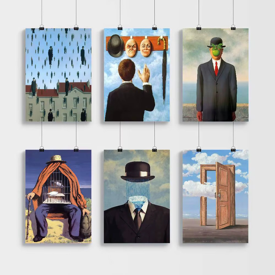 Wasserdichter Wandaufkleber im Surrealismus-Stil von Rene Magritte als selbstklebendes Kunst Poster in Mehrfarbig - Bild 3