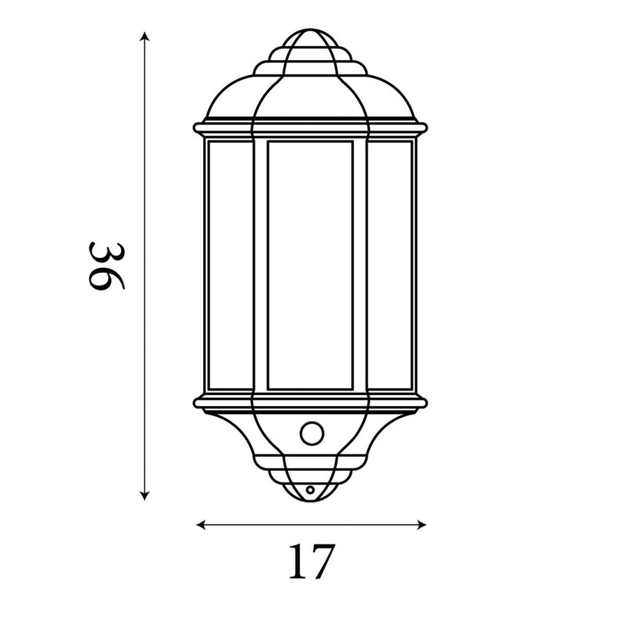 Wandaußenleuchte Laternen-Design in Schwarz und Weiß mit klarem Glas, B/H/T: 17 x 36 x 10 cm - Bild 3